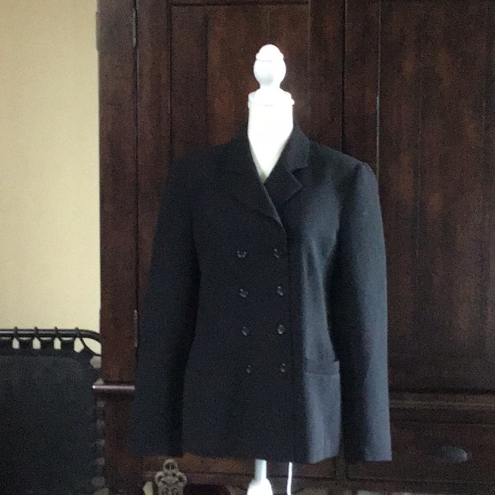 Casual Corner double breasted black suit jacket size 6